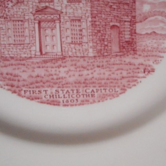 Vintage 10.5" State Commemorative Plate Ohio Sesquicentennial 1953 Walker China - Picture 5 of 6